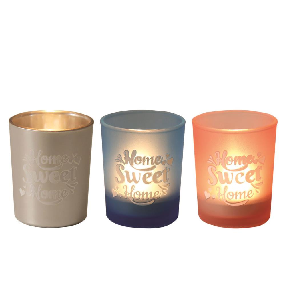 Aroma Home Sweet Home 3 Tealight & Votive Holder Set Extra Image 1
